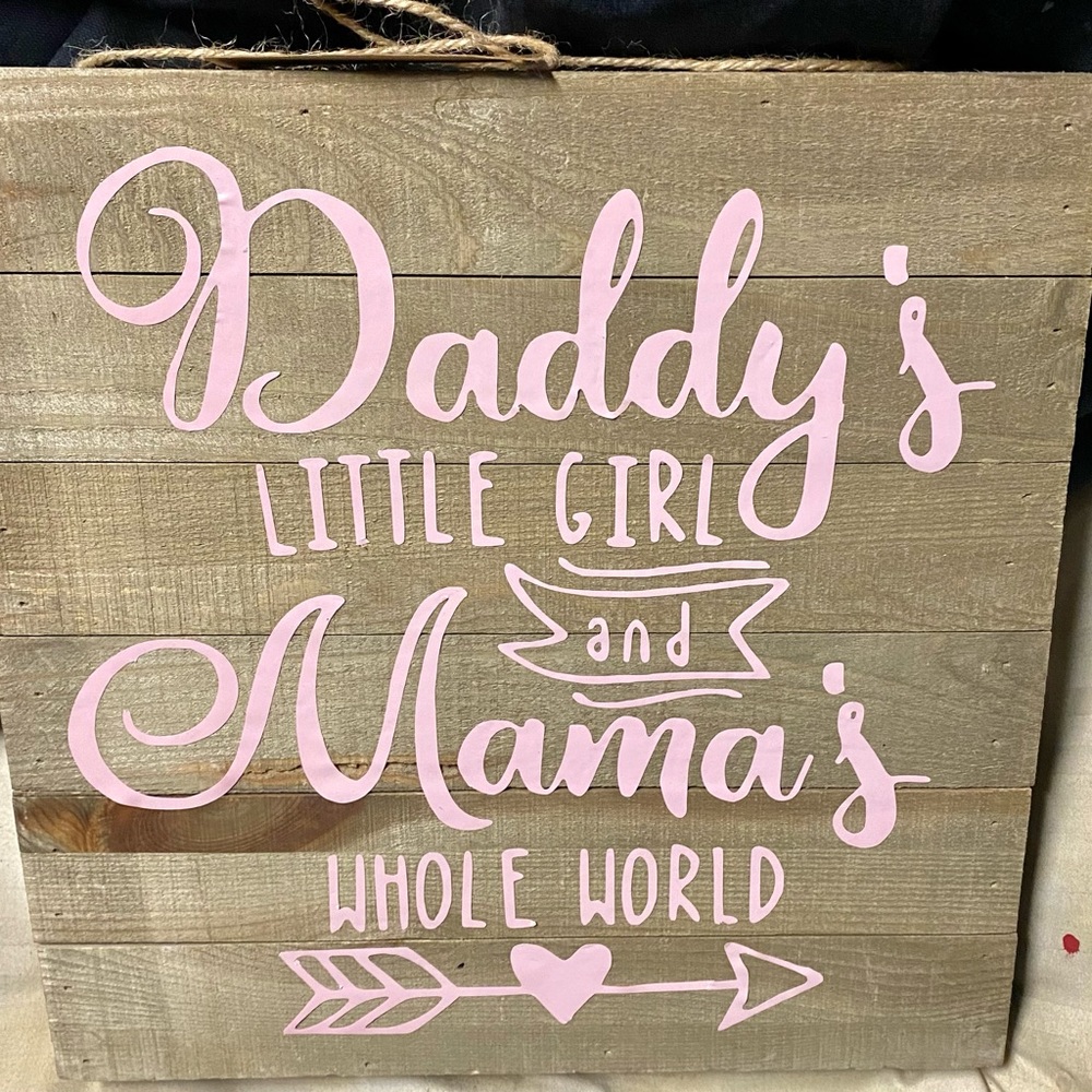 Nwt…wooden box picture that is 12x12 in size….says daddy’s little girl mama’s